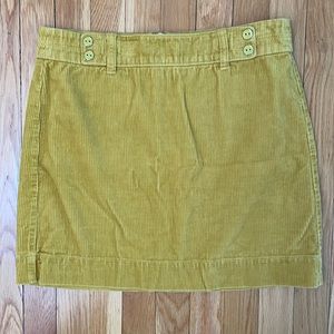 LOFT yellow corduroy skirt. Size 4.